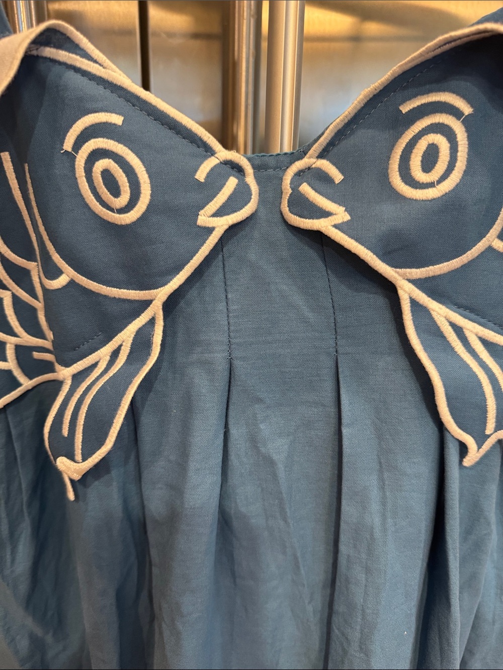 Blue Maxi Dress with Embroidered Fish Bust - Picture 8 of 15